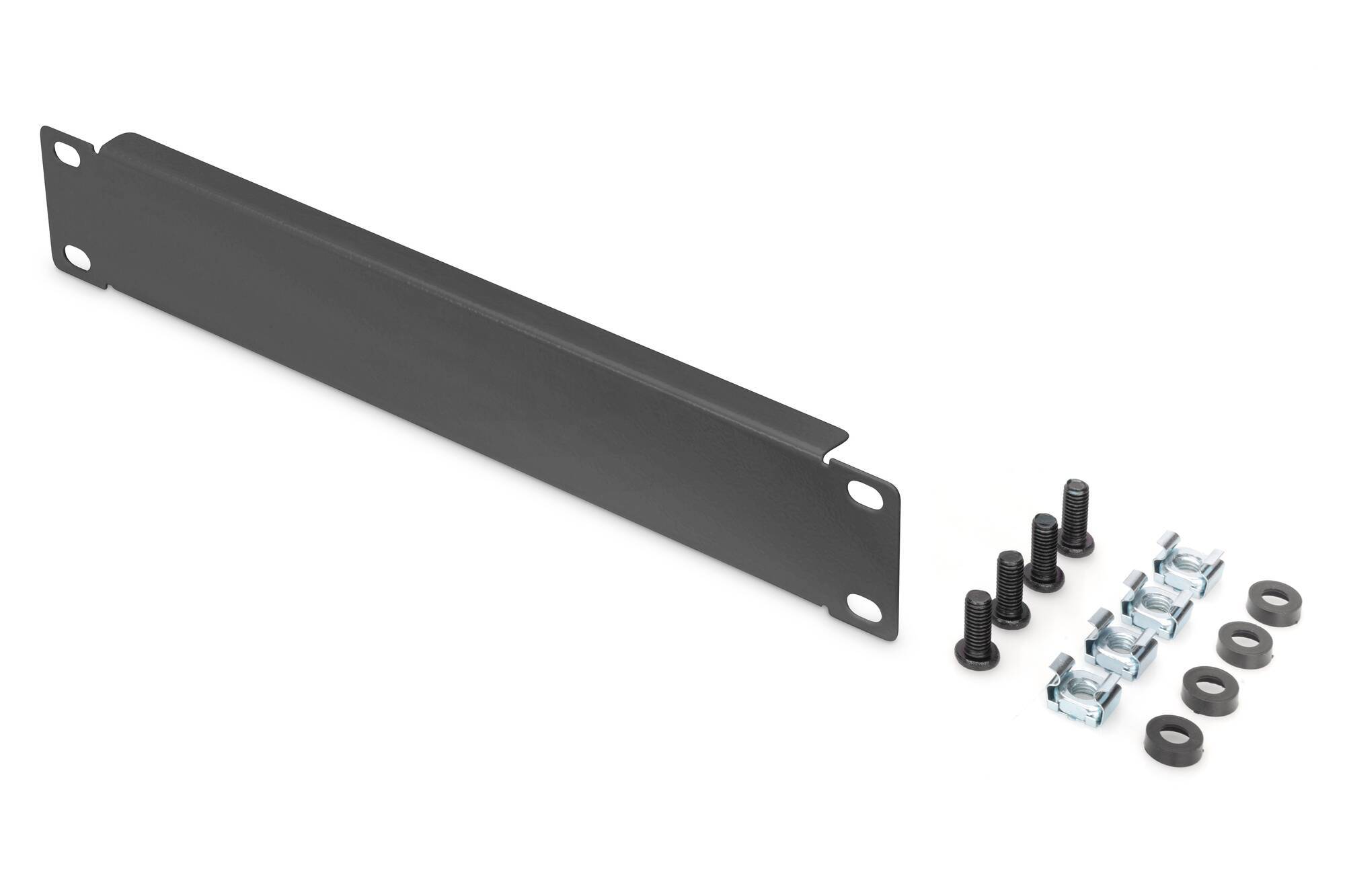 Digitus DN-10-BPN-01-B 10 Zoll Netzwerkschrank-Blindabdeckung Festeinbau Geeignet für Schranktiefe: ab 300 mm Schwarz, Schwarz (RAL 9005)