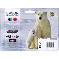 Epson Druckerpatrone T2616, 26 Original Kombi-Pack Schwarz, Cyan, Magenta, Gelb C13T26164010 Epson Druckerpatrone T2616, 26 Original Kombi-Pack Schwarz, Cyan, Magenta, Gelb C13T26164010