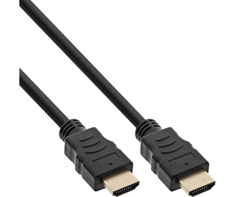 25er B-Pack InLine® HDMI-Kabel + Ethernet, ST/ST, schwarz/gold, 3m