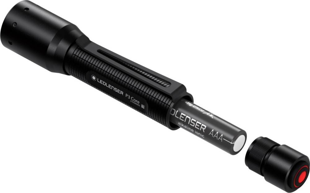 Ledlenser P3 Core LED Taschenlampe mit Gürtelclip batteriebetrieben 90 lm 6 h 42 g