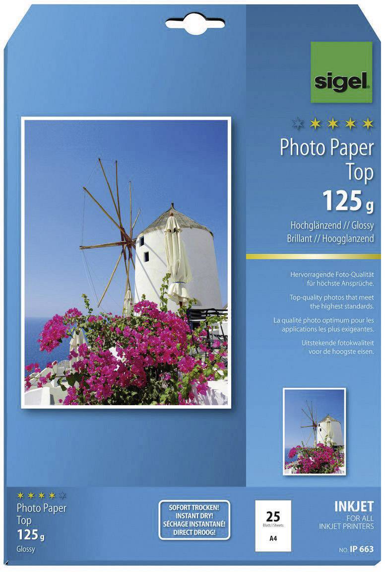 Sigel Photo Paper Top IP663 Fotopapier DIN A4 25 Blatt Hochglänzend