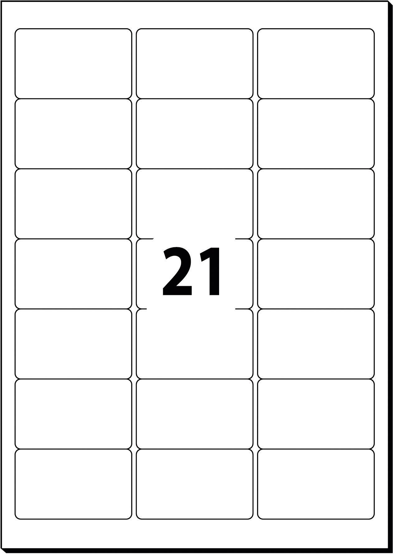 Sigel LA320 Etiketten (A4) 63.5 x 38.1 mm Papier Weiß 525 St. Permanent Adress-Etiketten, Universal-Etiketten Tinte, Laser, Kopie 25 Blatt DIN A4