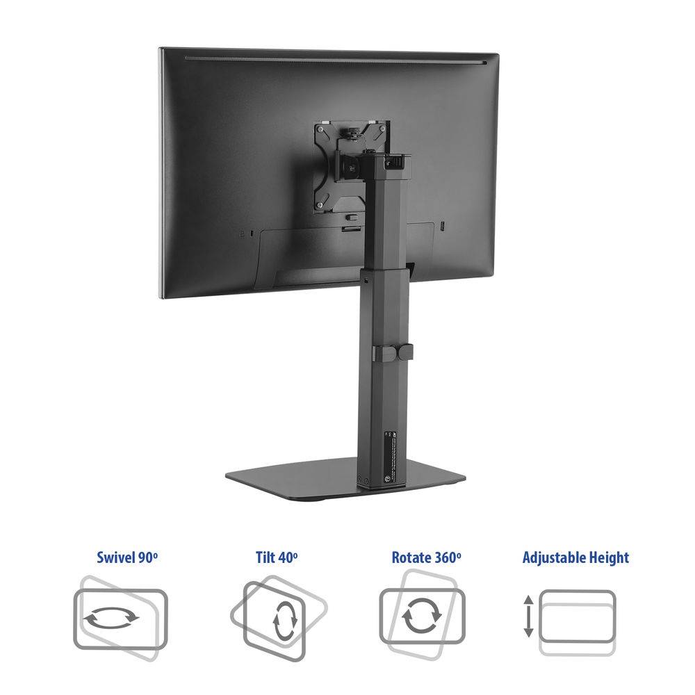 ACT AC8331 Gasfeder-Monitor-Tischhalterung | 1 Bildschirm bis zu 32" | VESA | Neigen - Schwenken - Drehen | H…