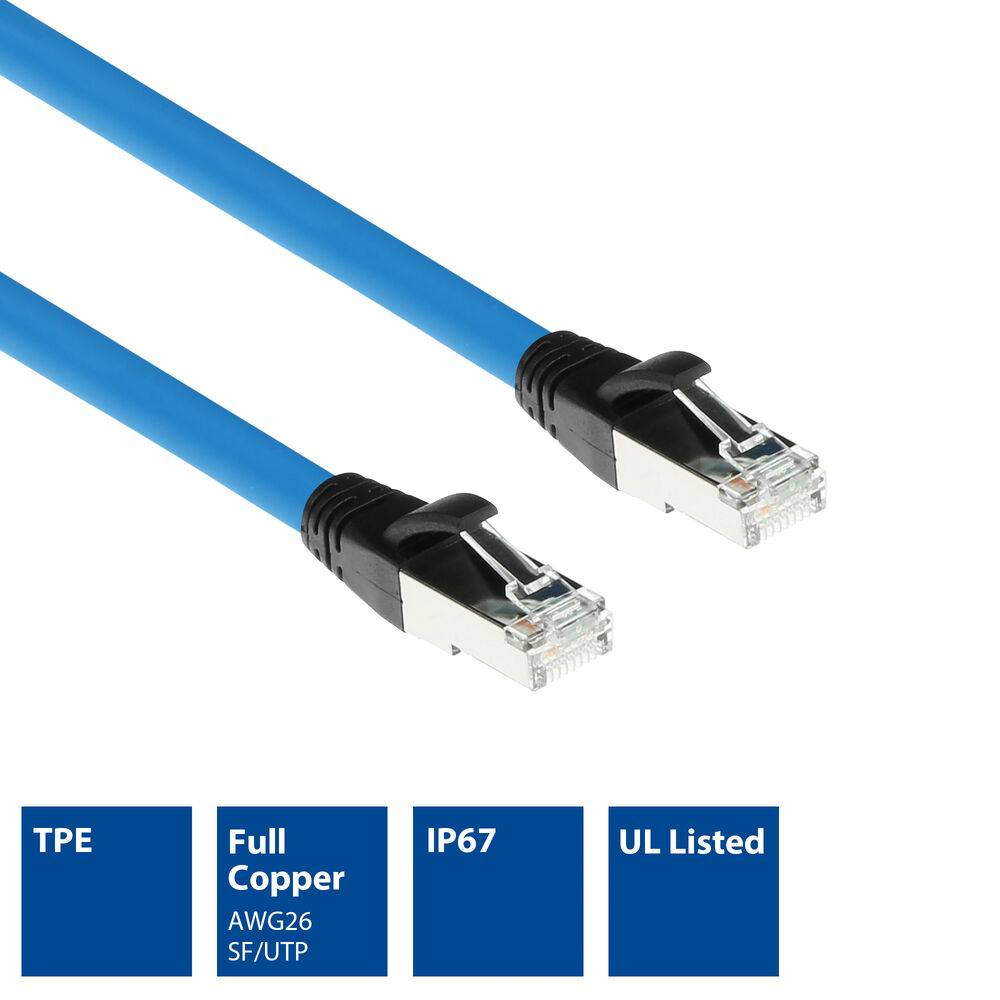 ACT SC4824 Industrie-Profinet-Kabel | RJ45-Stecker auf RJ45-Stecker | Superflex CAT6A SF/UTP TPE-Kabel | Gesc…