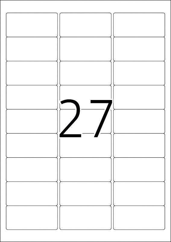 Etiketten weiß Movables/ablösbar 63,5x29,6mm Special A4 VE=2700