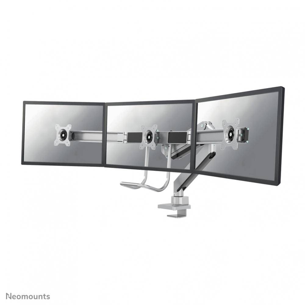 Neomounts NM-D775DX3SILVER 3fach Monitor-Tischhalterung 43,2 cm (17") - 61 cm (24") Schwenkbar, Rotierbar, Neigbar Grau