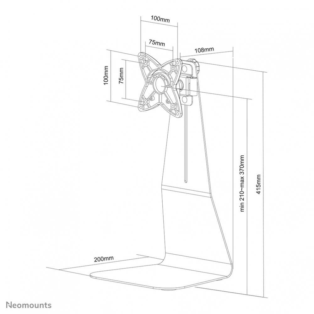 Neomounts FPMA-D850BLACK 1fach Monitor-Standfuß 25,4 cm (10") - 68,6 cm (27") Schwarz Höhenverstellbar, Neigbar, Schwenkbar, Rotierbar