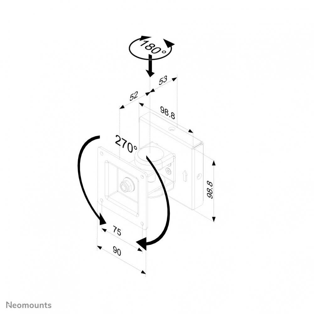 Neomounts FPMA-W100 1fach Monitor-Wandhalterung 25,4 cm (10") - 76,2 cm (30") Schwarz Neigbar, Schwenkbar