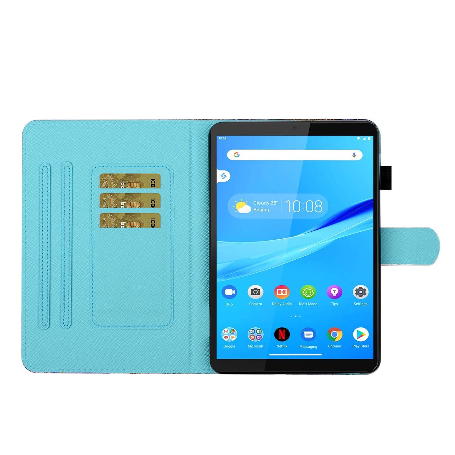 Für Samsung Galaxy Tab A9 Kunstleder Tablet Tasche Hülle Case Motiv 34