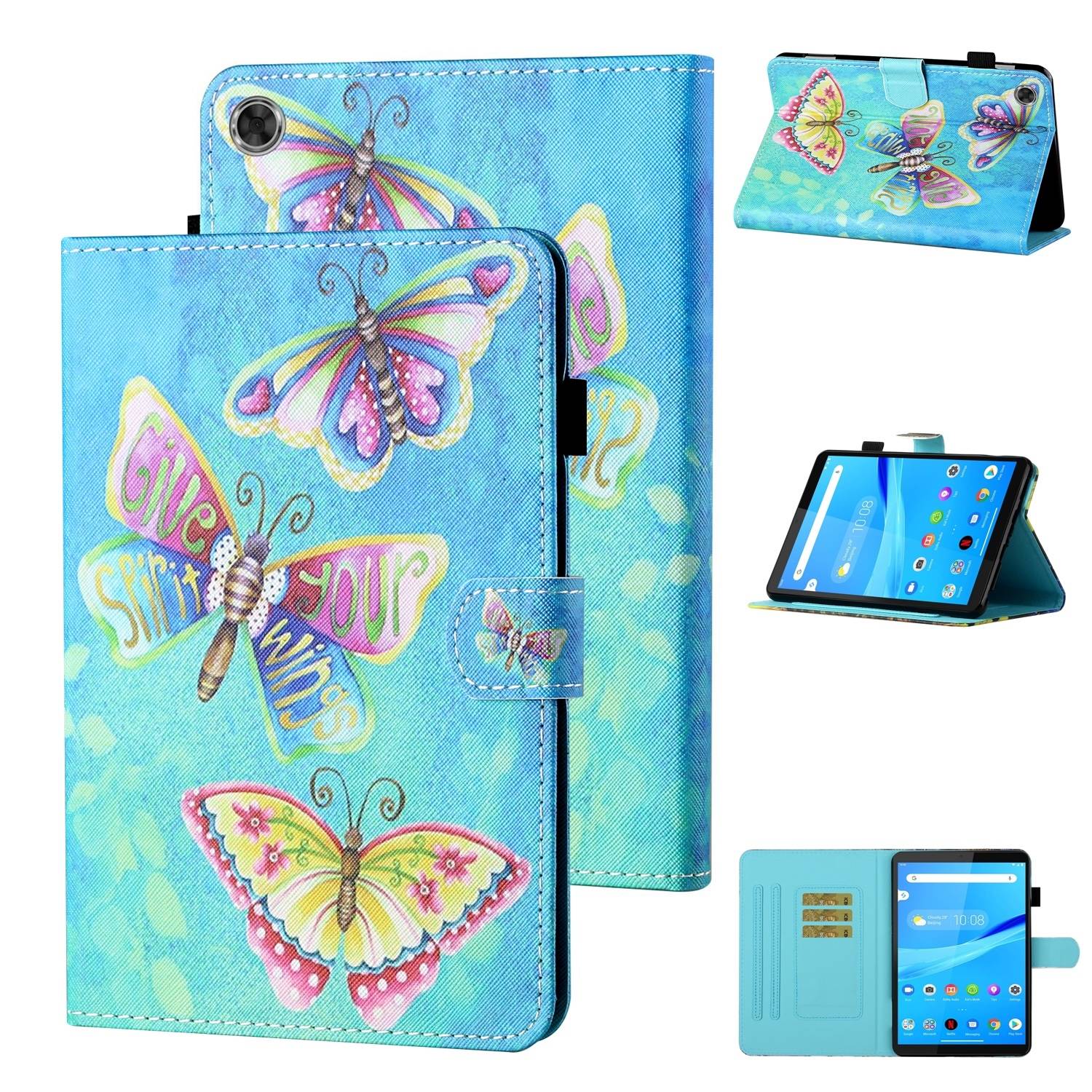 Für Samsung Galaxy Tab A9 Kunstleder Tablet Tasche Hülle Case Motiv 32