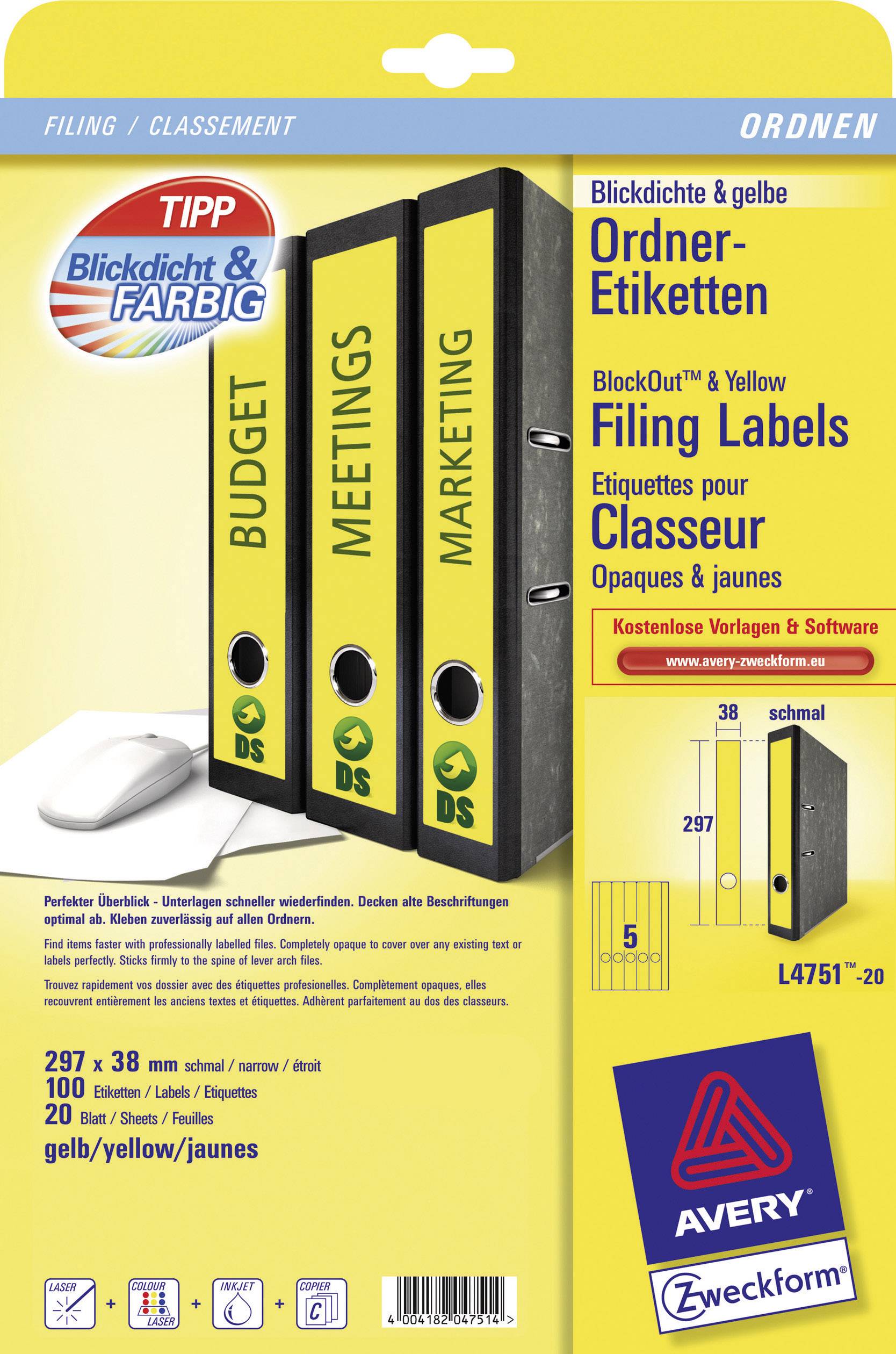 Avery-Zweckform L4751-20 Universal-Etiketten 100 St.