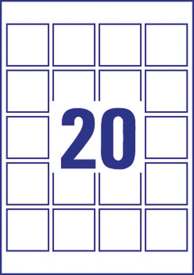 Avery-Zweckform L7121-25 QR-Code-Etiketten 45 x 45 mm Papier Weiß 500 St. Permanent haftend Tintenstrahldrucker, Laserdrucker, Farblaserdrucker