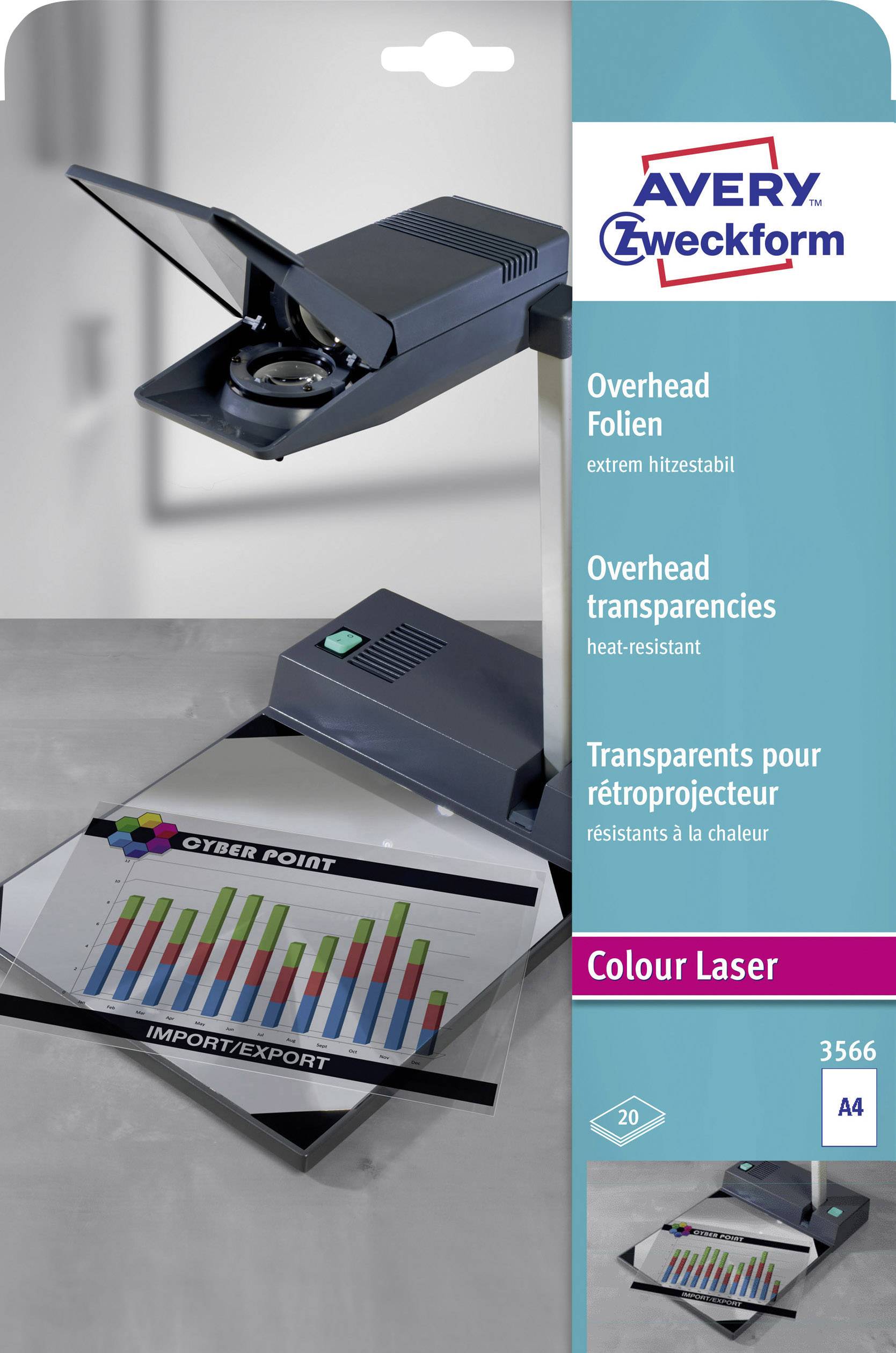 Avery Zweckform 3552 A4 Clear Overhead Transparencies For Laser Printers & Copiers – Pack Of 100