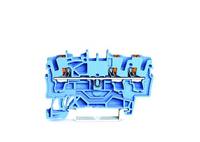 3-L-Durchgangsklemme 2202-1304 Drücker 2,5mm² blau