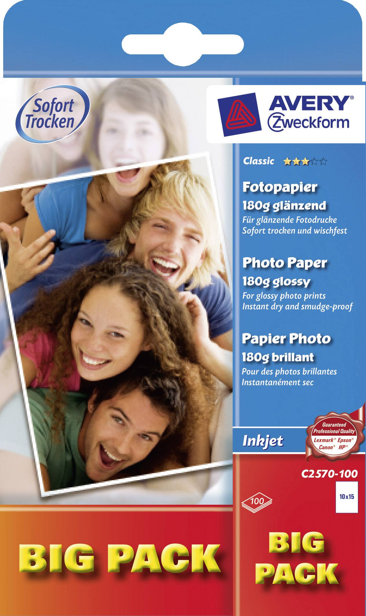 Avery-Zweckform Avery Zweckform C2570-100, Everyday Inkjet Fotopapier, 10x15, , 10 x 15 cm, , , 100 Blatt