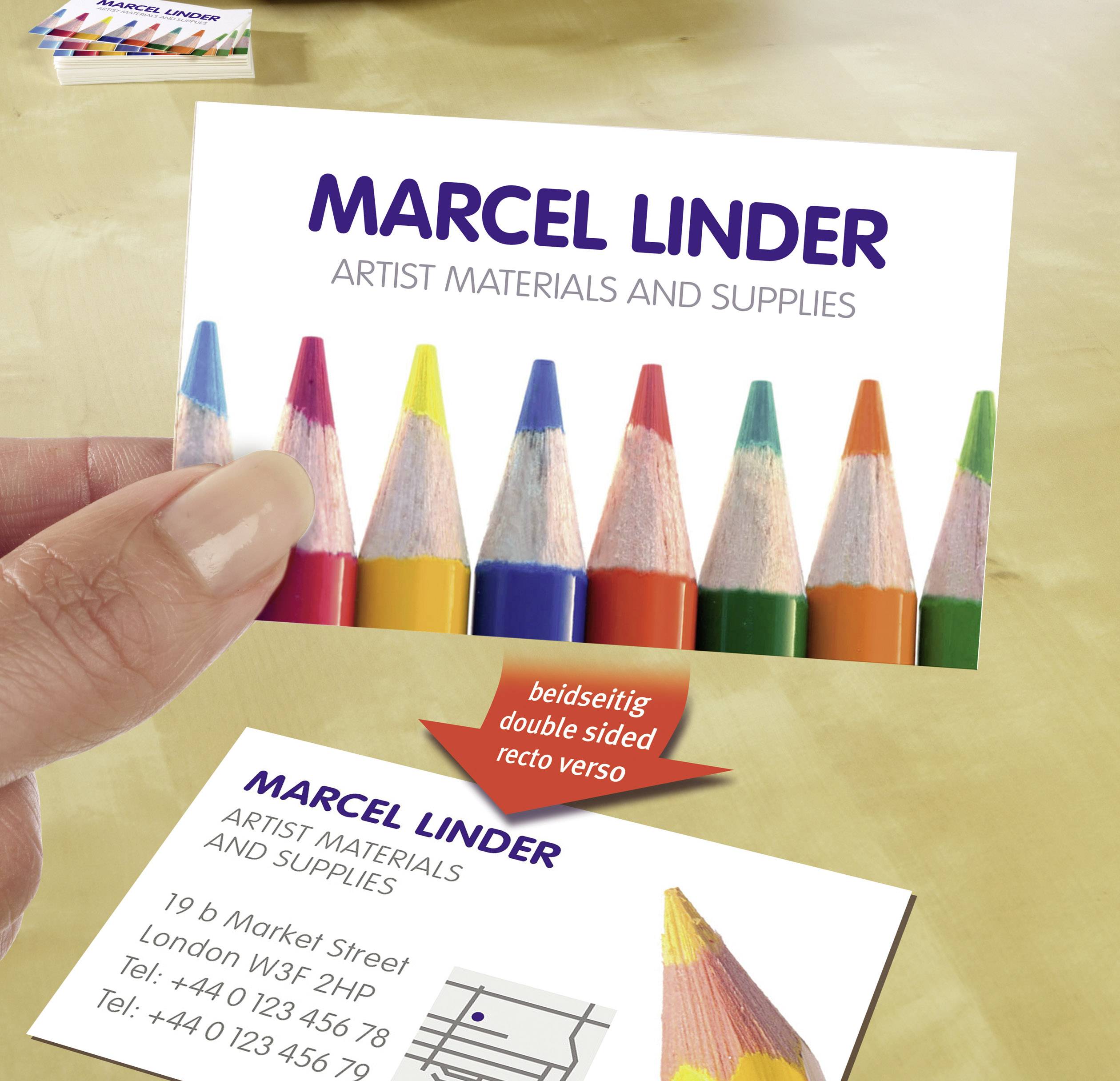 Avery-Zweckform Bedruckbare Visitenkarten, glatte Kanten C32026-25 85 x 54mm 270 g/m²