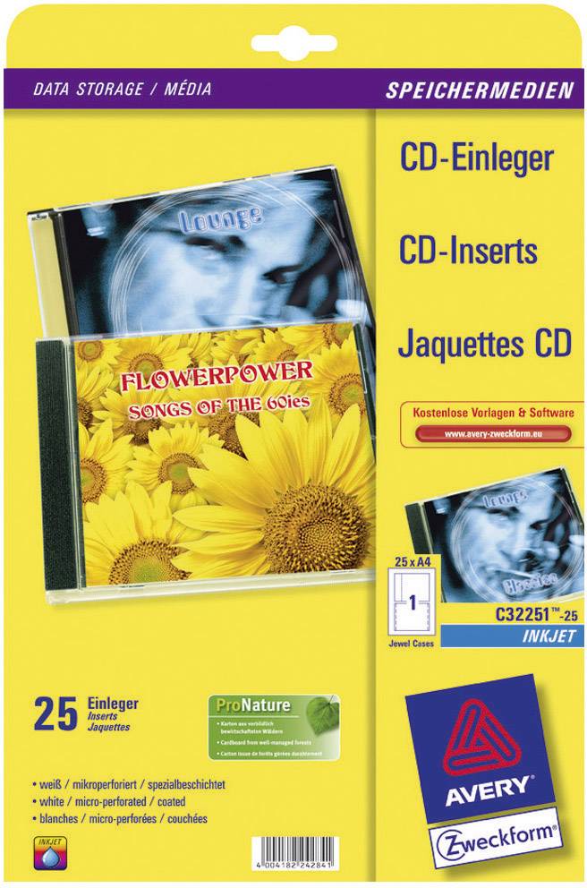 Avery-Zweckform CD-Einleger, weiß, 151 x 118 mm, Inkjet