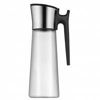 WMF Wasserkaraffe mit Griff 1,5 l schwarz Basic, Karaffe, 1,5 l, Schwarz, Metallisch, Transparent, Glas, Silikon, Edelst
