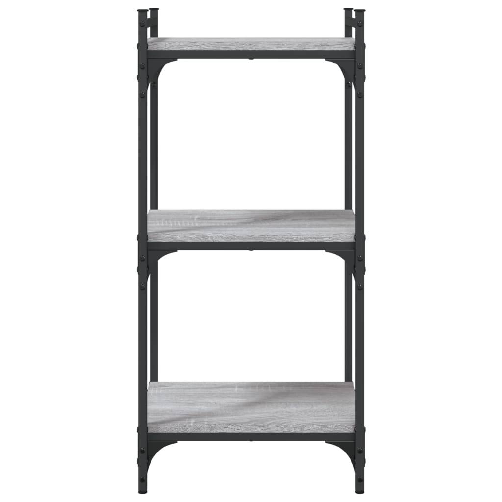 vidaXL Bücherregal 3 Böden Grau Sonoma 40x30x86 cm Holzwerkstoff