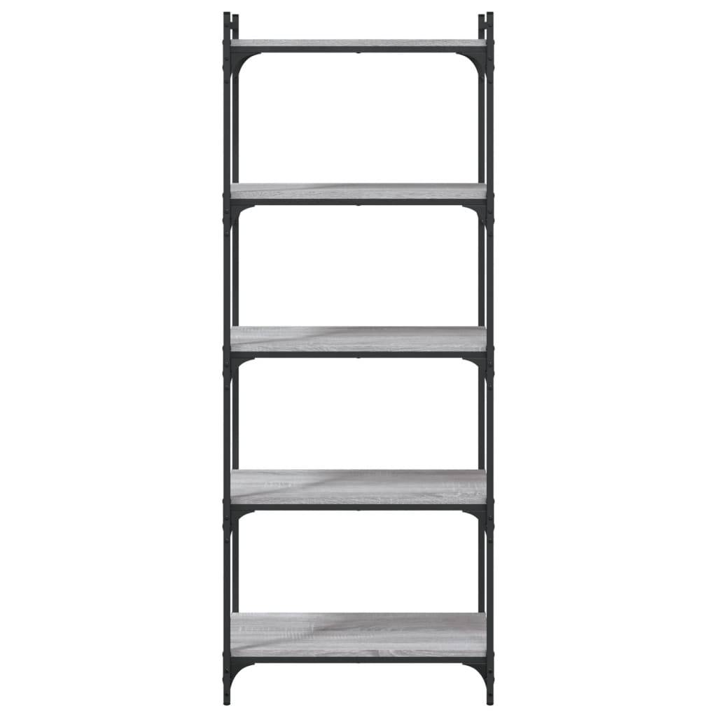 vidaXL Bücherregal 5 Böden Grau Sonoma 60x30x154 cm Holzwerkstoff