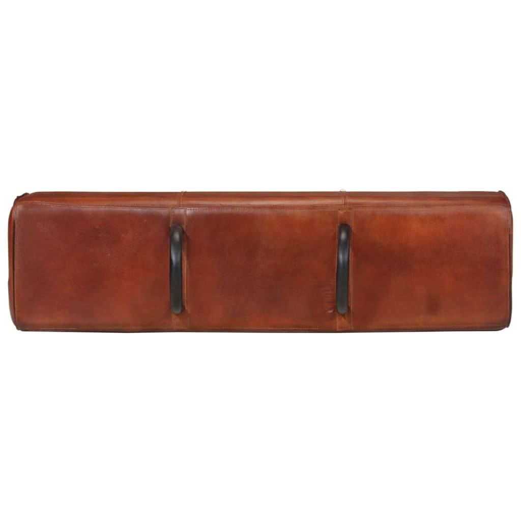 vidaXL Bank Turnbock-Design Braun 110 cm Echtleder