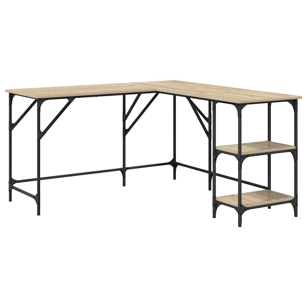 vidaXL Schreibtisch Sonoma-Eiche 139x139x75 cm Holzwerkstoff