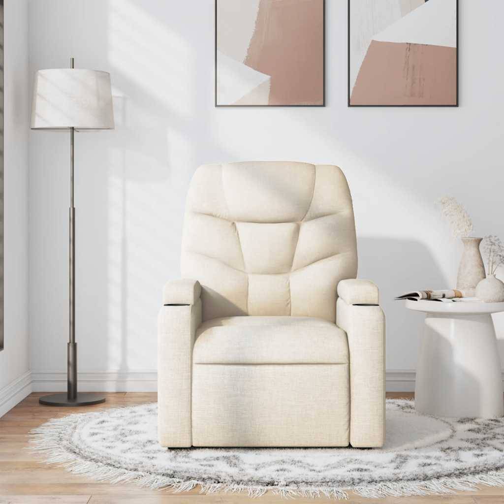 vidaXL Massagesessel Creme Stoff