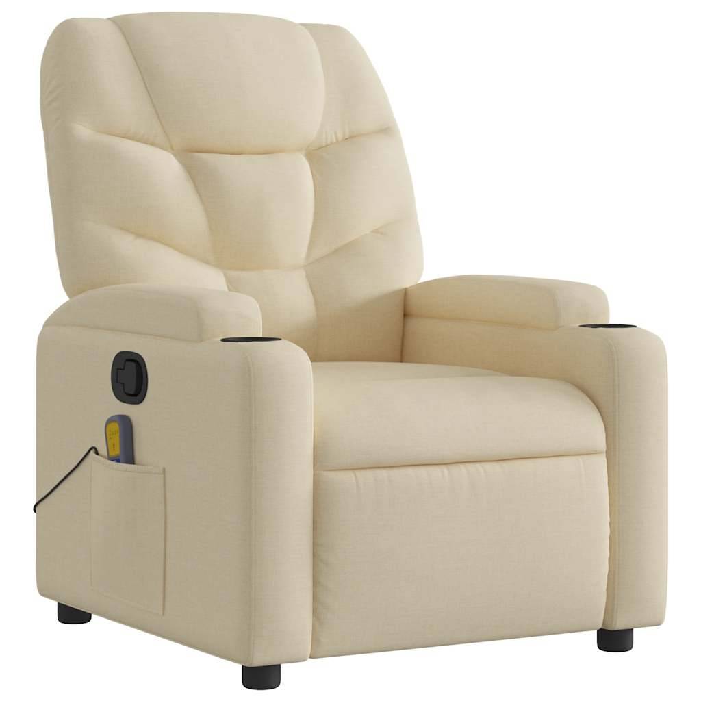 vidaXL Massagesessel Creme Stoff