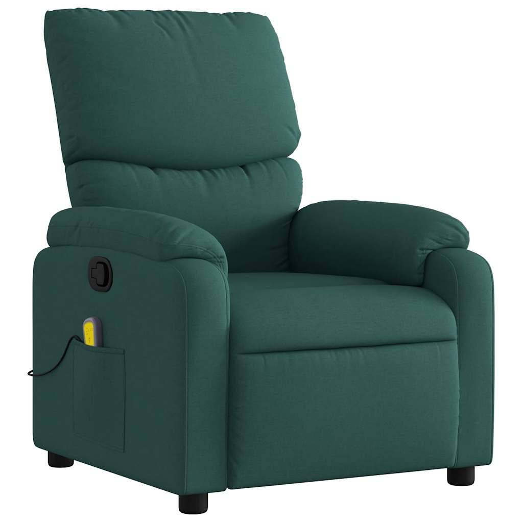 vidaXL Massagesessel Dunkelgrün Stoff