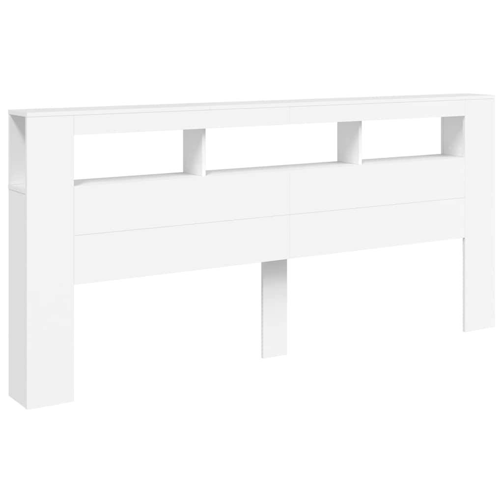 vidaXL LED-Kopfteil Weiß 220x18,5x103,5 cm Holzwerkstoff