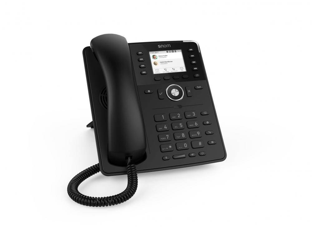 SNOM D735 Desk Telephone schwarz Schnurgebundenes Telefon, VoIP PoE Farbdisplay Schwarz