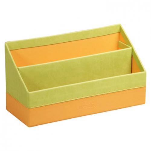 Rhodia Rhodiarama Briefständer aus Kunstleder, 25x10x14 cm - Anisgrün 318846C