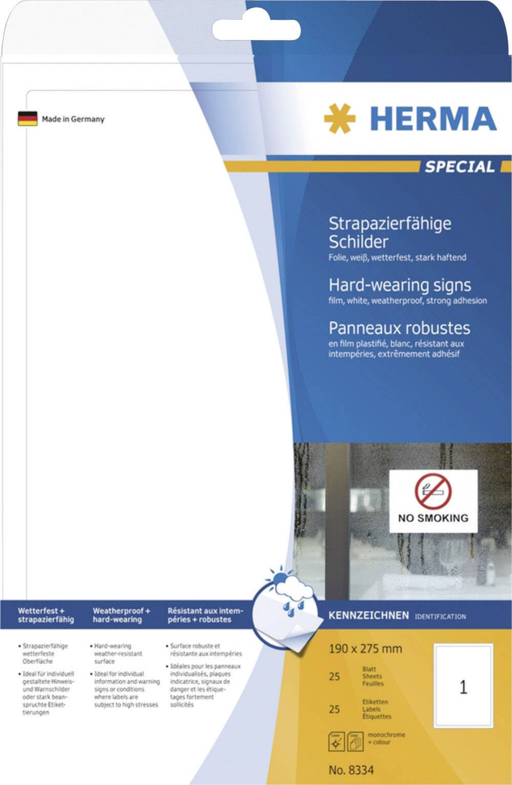 Schilder strapazierfähig Folie weiß 190x275mm Special A4 LaserCopy