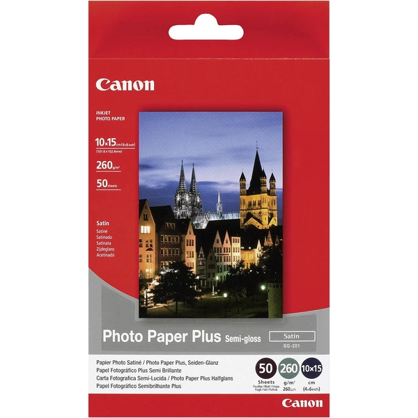 Canon Fotopapier Photo Paper Plus Semi-gloss SG-201 1686B015 10 x 15cm 260 g/m² 50 Blatt Canon Fotopapier Photo Paper Plus Semi-gloss SG-201 1686B015 10 x 15cm 260 g/m² 50 Blatt