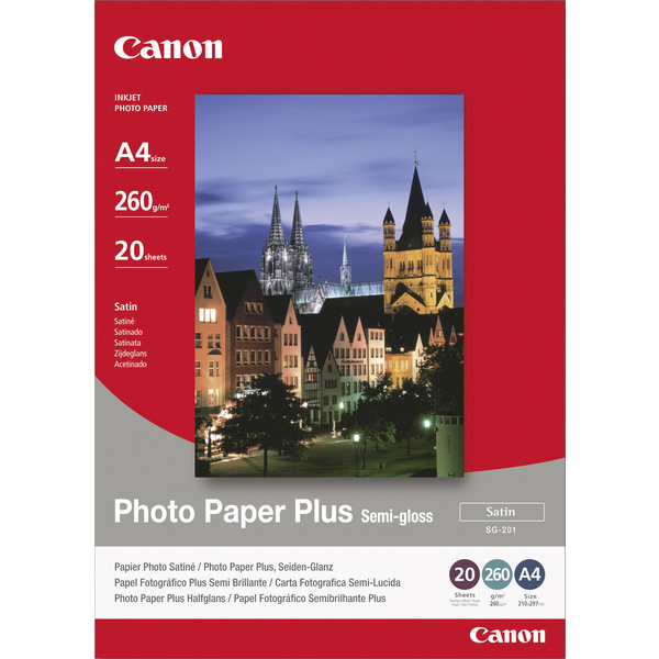 Canon Photo Paper Plus Semi-gloss SG-201 1686B021 Fotopapier DIN A4 260 g/m² 20 Blatt Seidenglänzend