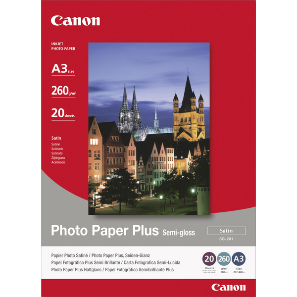 Canon Photo Paper Plus Semi-gloss SG-201 1686B026 Fotopapier DIN A3 260 g/m² 20 Blatt Seidenglänzen
