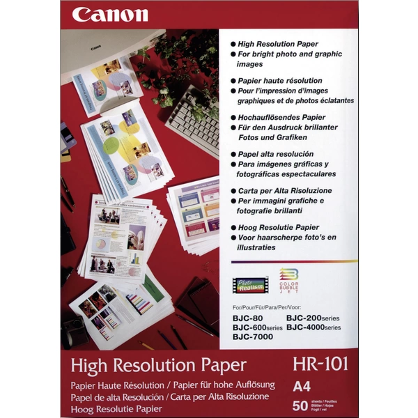 Canon High Resolution Paper HR-101N 1033A002 Fotopapier DIN A4 106 g/m² 50 Blatt Matt Canon High Resolution Paper HR-101N 1033A002 Fotopapier DIN A4 106 g/m² 50 Blatt Matt