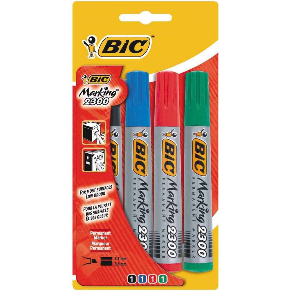 BIC Permanent-Marker 2300 Ecolutions, Keilspitze, 4er Etui