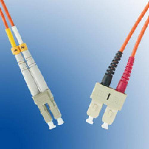 MicroConnect LC/UPC-SC/UPC 15m OM3 MM Duplex LSZH, OD: 2mm, 0.3dB Aqua