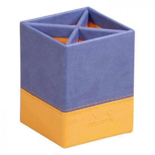 Rhodia Rhodiarama Stifteköcher aus Kunstleder, 8x8x11cm - Saphir 318818C