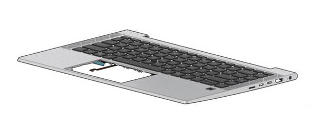 HP SPS-TOPCVR W/KB CP+PS BL PVCY German M07091-041, Keyboard, German, HP, EliteBook 840 G7