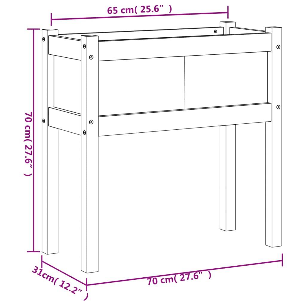 vidaXL Pflanzkübel mit Beinen 70x31x70 cm Massivholz Douglasie