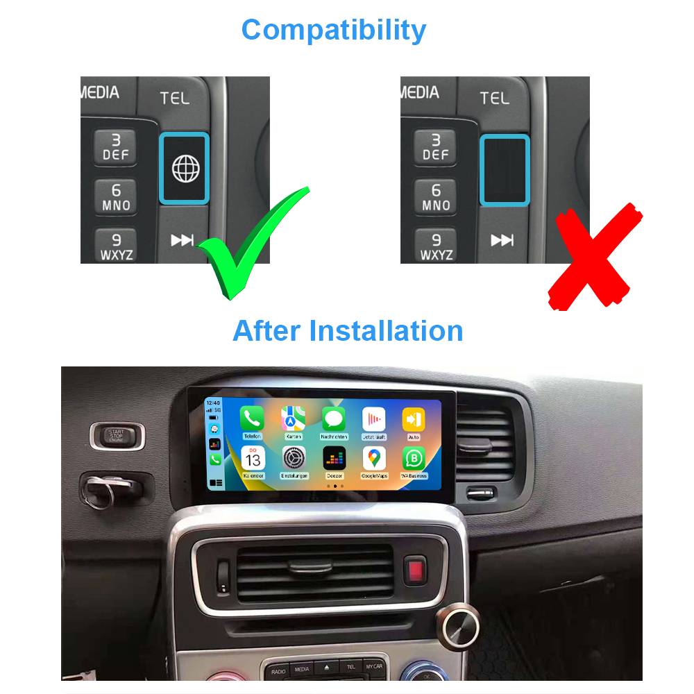 Für Volvo S60 V60 (15-20) 8.8" Touchscreen Android Navi GPS Carplay AndroidAuto