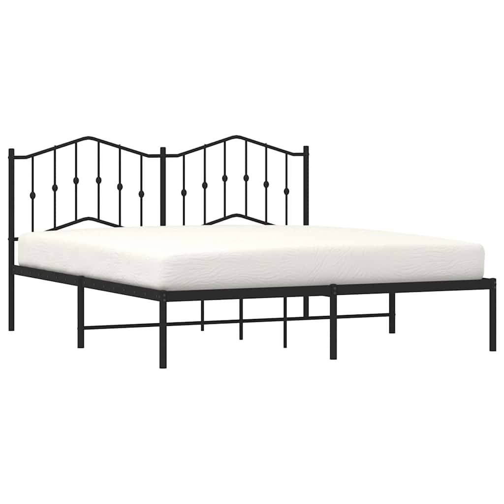 vidaXL Bettgestell mit Kopfteil Metall Schwarz 183x213 cm