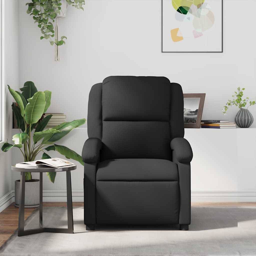 vidaXL Relaxsessel Schwarz Echtleder