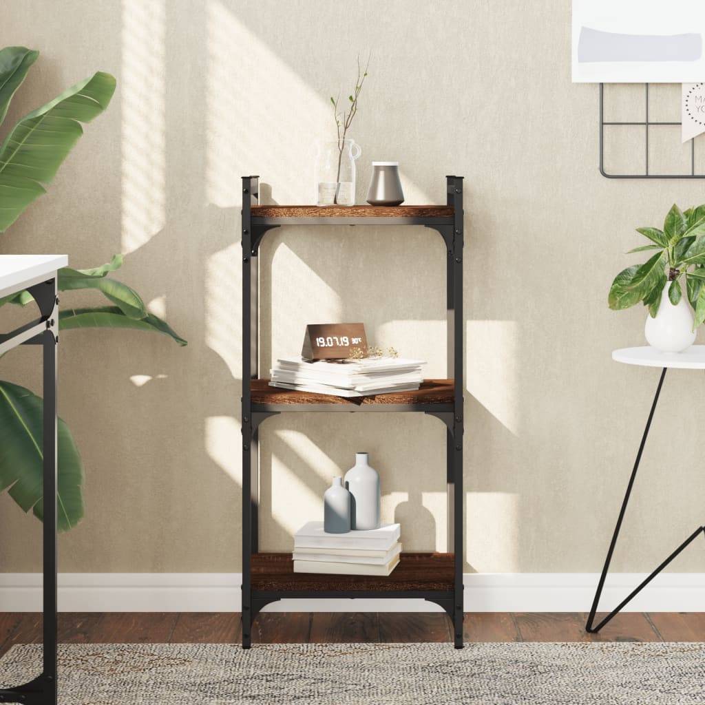 vidaXL Bücherregal 3 Böden Braun Eichen-Optik 40x30x86cm Holzwerkstoff