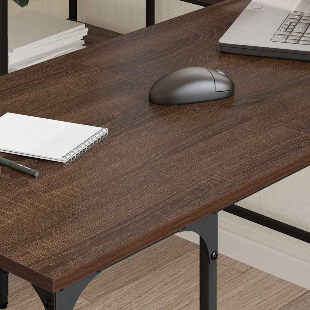 vidaXL Schreibtisch Braun Eichen-Optik 139x139x75 cm Holzwerkstoff