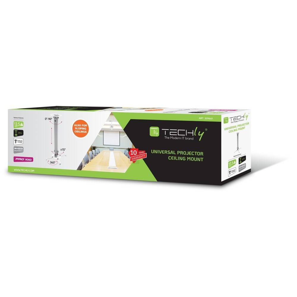 Deckenhalterung für Beamer, ausziehbar -- 54-90cm, Silber Multimedia TV +
