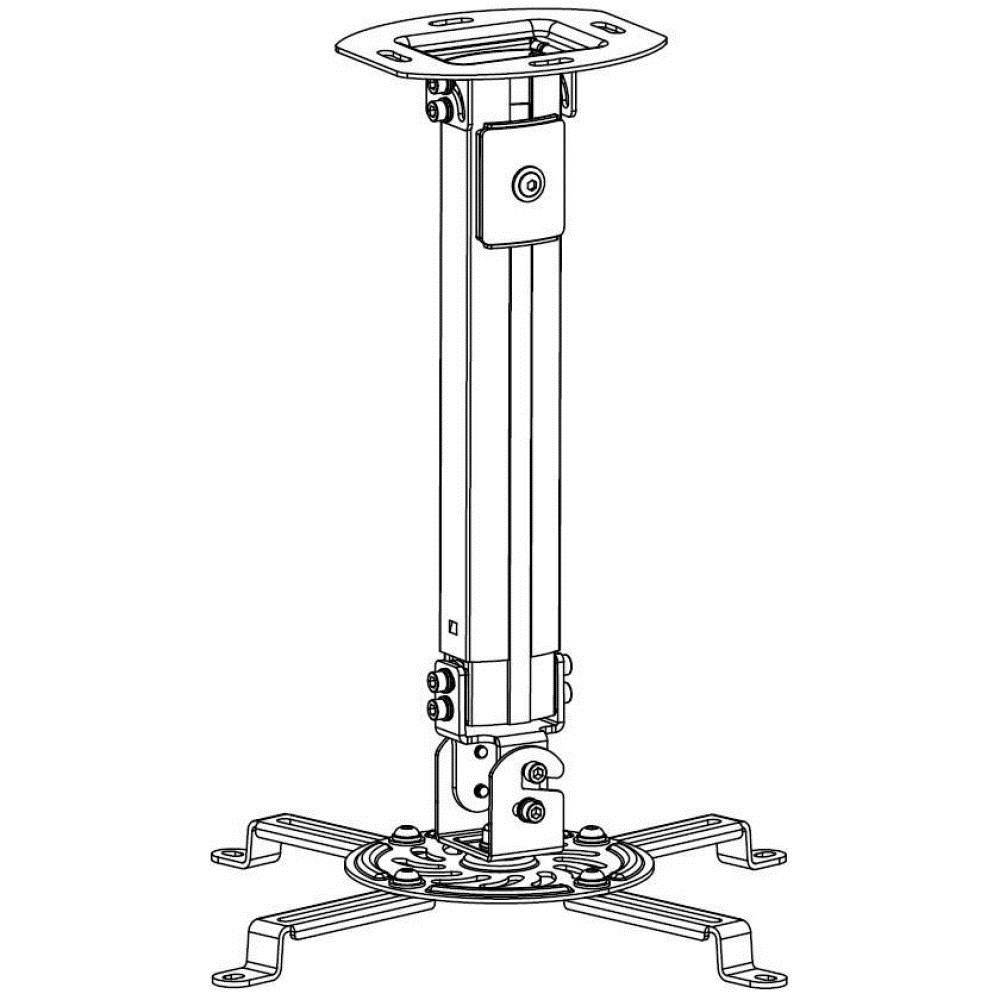Deckenhalterung für Beamer, ausziehbar -- 54-90cm, Silber Multimedia TV +