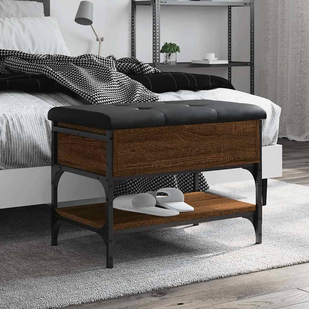 vidaXL Schuhbank Braun Eichen-Optik 62x42x45 cm Holzwerkstoff